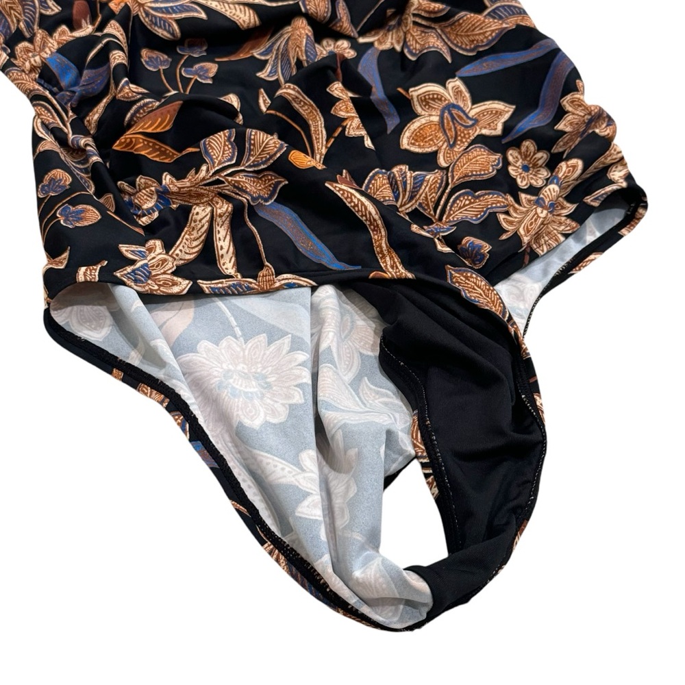 Cupshe Floral One Piece Swimsuit - Black and Orange - Picture 6 of 10